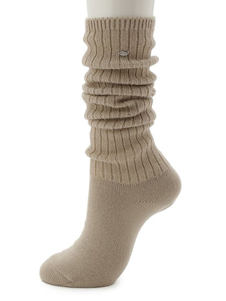 Mid-Calf Ribbed Knit Slouch Socks