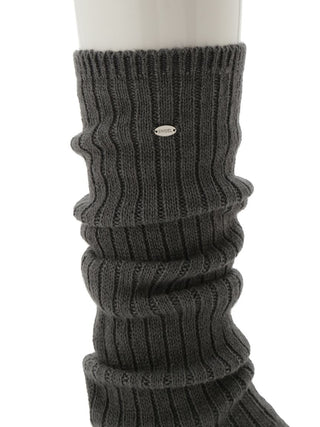 Ribbed Knit Slouchy Over-the-Calf Socks in Dark Gray, Premium Women's Socks at SNIDEL USA