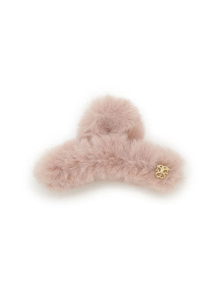 Faux Fuzzy Hair Claw in PINK, Premium Women's Hair Accessories at SNIDEL USA.