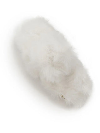 Faux Fuzzy Hair Claw in WHITE, Premium Women's Hair Accessories at SNIDEL USA.