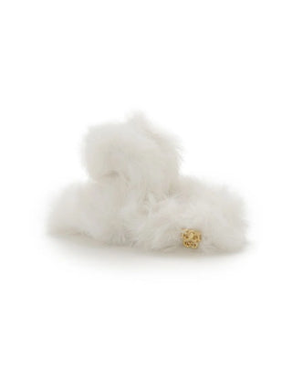 Faux Fuzzy Hair Claw in WHITE, Premium Women's Hair Accessories at SNIDEL USA.