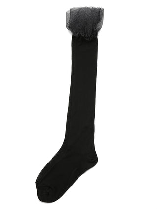 Volume Frill Sheer Socks in BLACK, Premium Women's Socks at SNIDEL USA.