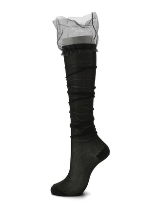 Volume Frill Sheer Socks in BLACK, Premium Women's Socks at SNIDEL USA.