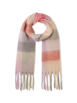 Color-Block  Scarf in Pink, Premium Women's Knitwear at SNIDEL USA