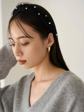 Embellished Headband in Black, Premium Women's Hair Accessories at SNIDEL USA