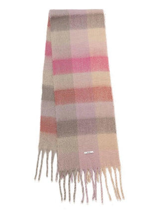 Checked Scarf in Pink, Premium Women's Knitwear at SNIDEL USA