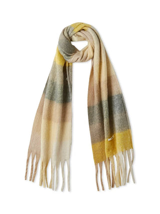 Checked Scarf in Yellow, Premium Women's Knitwear at SNIDEL USA