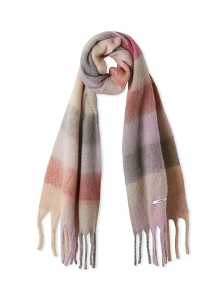 Checked Scarf in Pink, Premium Women's Knitwear at SNIDEL USA