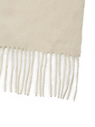 Cashmere Blend Scarf Muffler in Ivory, Premium Women's Knitwear at SNIDEL USA