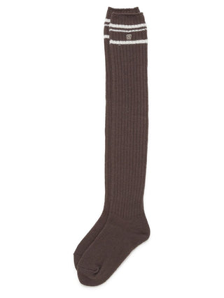 Ribbed Knee High Socks in Khaki, Premium Women's Socks at SNIDEL USA