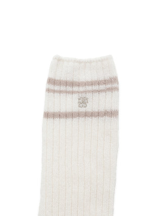 Ribbed Knee High Socks in Ivory, Premium Women's Socks at SNIDEL USA