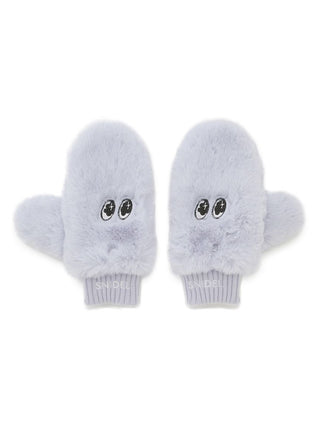 Warm Fuzzy Winter SNaMON Mittens in Blue, Premium Women's Knitwear at SNIDEL USA