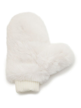 Warm Fuzzy Winter SNaMON Mittens in Ivory, Premium Women's Knitwear at SNIDEL USA