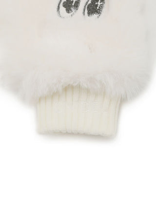 Warm Fuzzy Winter SNaMON Mittens in Ivory, Premium Women's Knitwear at SNIDEL USA