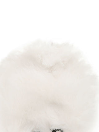 Warm Fuzzy Winter SNaMON Mittens in Ivory, Premium Women's Knitwear at SNIDEL USA