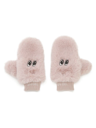 Warm Fuzzy Winter SNaMON Mittens in Pink, Premium Women's Knitwear at SNIDEL USA