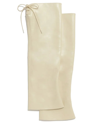 Knee High Boots Cover in Ivory, Premium Footwear, Shoes & Slippers at SNIDEL USA