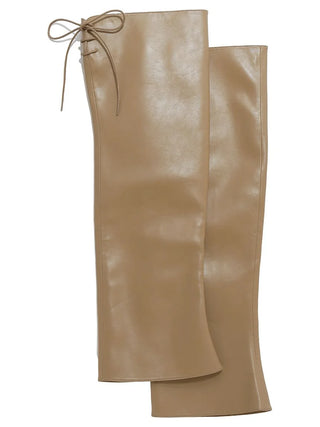 Knee High Boots Cover in Beige, Premium Footwear, Shoes & Slippers at SNIDEL USA