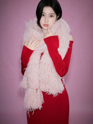 Fluffy Feather Long Scarf