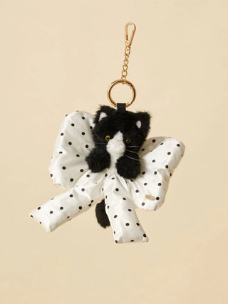 Ribbon Scrunchie with Cat Charm