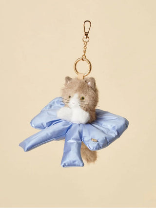 Ribbon Scrunchie with Cat Charm