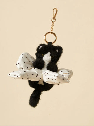 Ribbon Scrunchie with Cat Charm