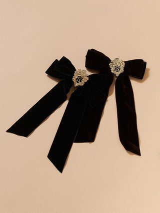 Emblem Ribbon Hair Barrette