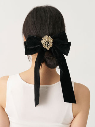 Emblem Ribbon Hair Barrette