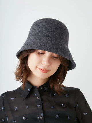 Trendy Winter Wool Bucket Hat in Dark Gray, Premium Fashionable & Trendy Women's Hats & Headwear at SNIDEL USA