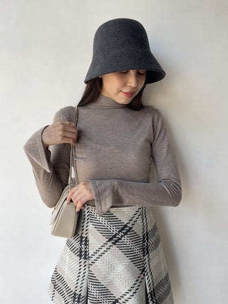 Trendy Winter Wool Bucket Hat in Dark Gray, Premium Fashionable & Trendy Women's Hats & Headwear at SNIDEL USA