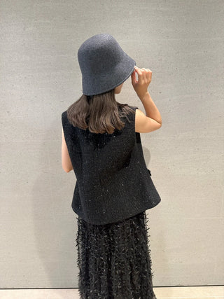 Trendy Winter Wool Bucket Hat in Dark Gray, Premium Fashionable & Trendy Women's Hats & Headwear at SNIDEL USA