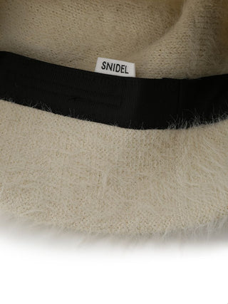 Fur Crochet Hat in Ivory, Premium Fashionable & Trendy Women's Hats & Headwear at SNIDEL USA