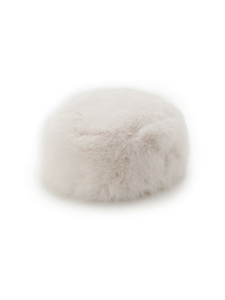 Furry Plush Winter Cap in White, Premium Fashionable & Trendy Women's Hats & Headwear at SNIDEL USA