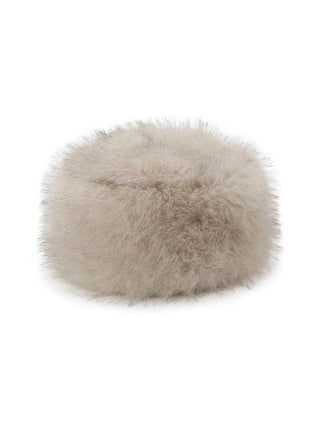 Furry Plush Winter Cap in Beige, Premium Fashionable & Trendy Women's Hats & Headwear at SNIDEL USA