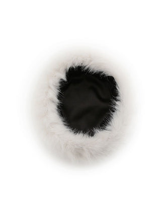 Furry Plush Winter Cap in White, Premium Fashionable & Trendy Women's Hats & Headwear at SNIDEL USA