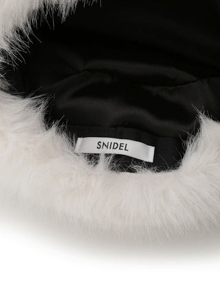 Furry Plush Winter Cap in White, Premium Fashionable & Trendy Women's Hats & Headwear at SNIDEL USA