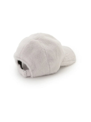 Soft Furry Baseball Hat in Ivory, Premium Fashionable & Trendy Women's Hats & Headwear at SNIDEL USA