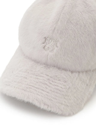 Soft Furry Baseball Hat in Ivory, Premium Fashionable & Trendy Women's Hats & Headwear at SNIDEL USA