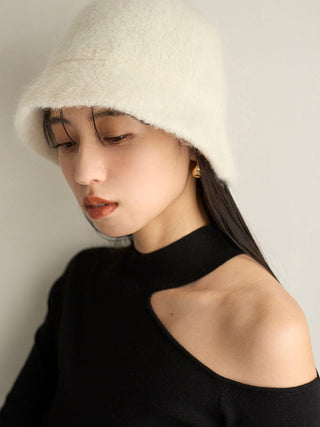 Wool Knit Hat in Ivory, Premium Fashionable & Trendy Women's Hats & Headwear at SNIDEL USA