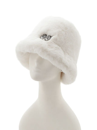 SNaMON Faux Fur Bucket Hat in Ivory, Premium Fashionable & Trendy Women's Hats & Headwear at SNIDEL USA