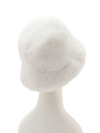 SNaMON Faux Fur Bucket Hat in Ivory, Premium Fashionable & Trendy Women's Hats & Headwear at SNIDEL USA