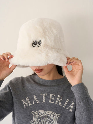 SNaMON Faux Fur Bucket Hat in Ivory, Premium Fashionable & Trendy Women's Hats & Headwear at SNIDEL USA