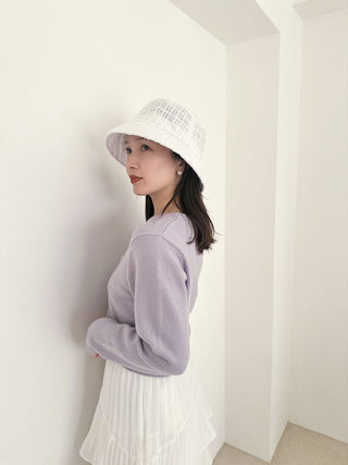 Variation Bucket Hat in White, Premium Fashionable & Trendy Women's Hats & Headwear at SNIDEL USA