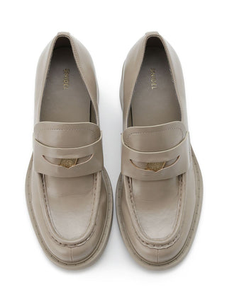 Classic Chunky Heel Loafer in Beige, Premium Footwear, Shoes & Slippers at SNIDEL USA.