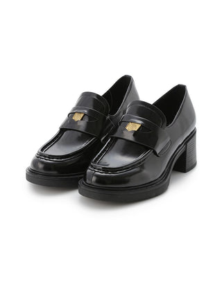 Classic Chunky Heel Loafer in Black, Premium Footwear, Shoes & Slippers at SNIDEL USA.