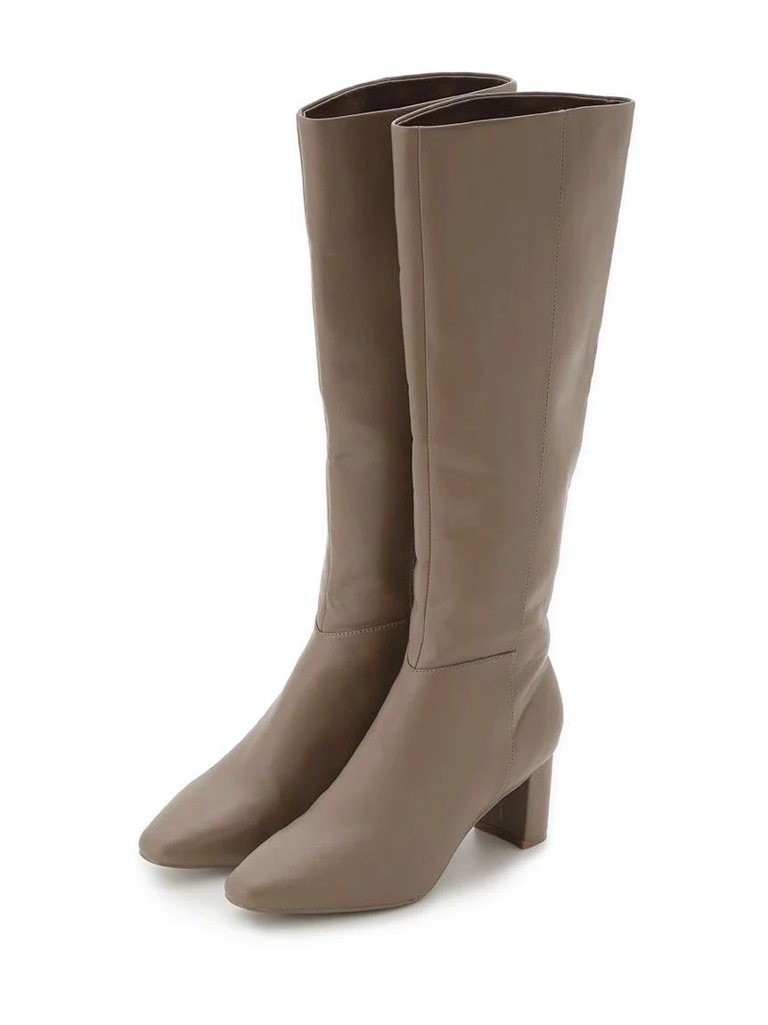 Cream calf length boots online