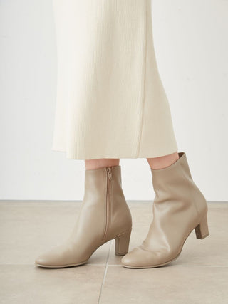 Classic Leather Ankle Boots in Beige, Premium Footwear, Shoes & Slippers at SNIDEL USA