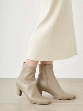 Classic Leather Ankle Boots in Beige, Premium Footwear, Shoes & Slippers at SNIDEL USA