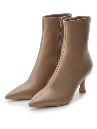 Pointed Toe Ankle Boots in Beige, Premium Footwear, Shoes & Slippers at SNIDEL USA