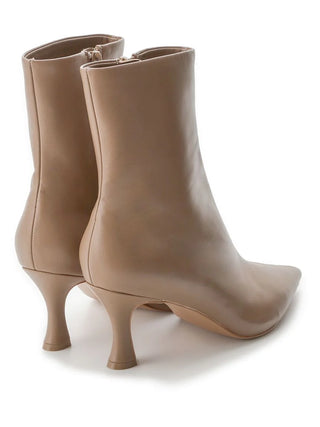 Pointed Toe Ankle Boots in Beige, Premium Footwear, Shoes & Slippers at SNIDEL USA